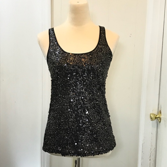 Express Tops - ☀️WEEKEND SALE☀️ Express sequined black tank